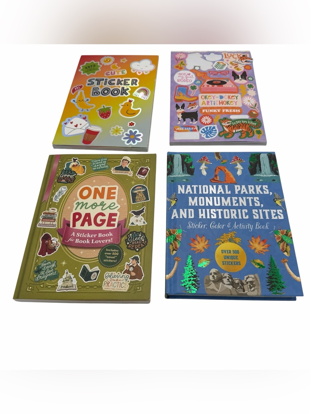 Lot of 4 Sticker Books Planner Book Lover National Parks Read